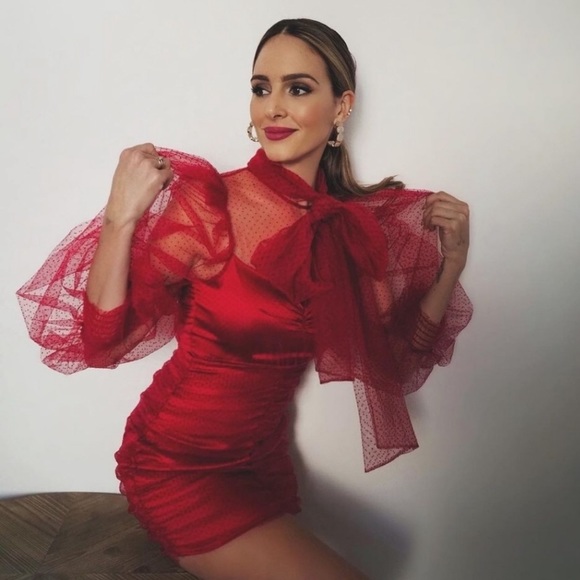 Zara TULLE SWISS DOT ORGANZA MINI DRESS W/ BOW NEW - Picture 7 of 16